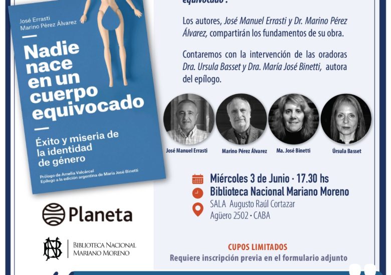 Presentación del libro “Nadie nace en un cuerpo equivocado”