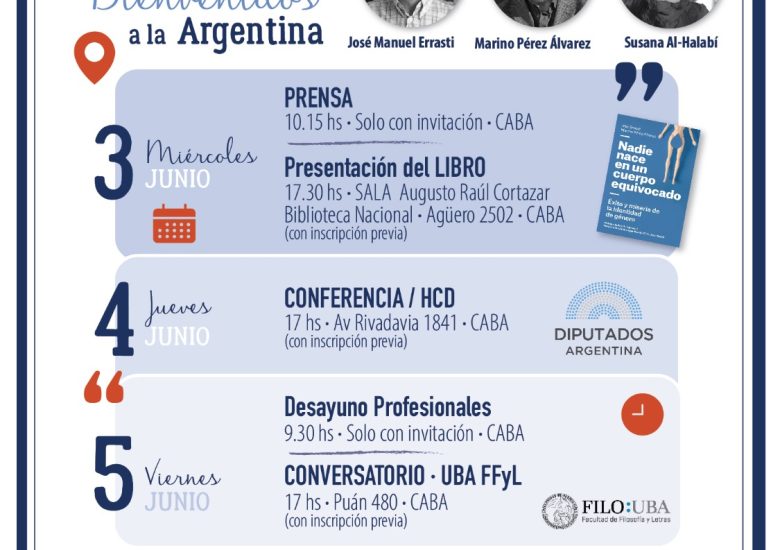 José Manuel Errasti, Marino Pérez Álvarez y Susana Al-Halabí llegan a Argentina