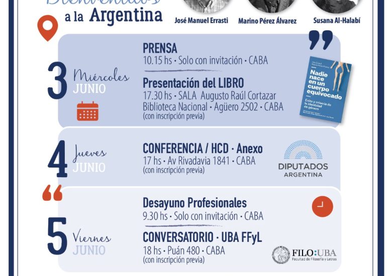 José Manuel Errasti, Marino Pérez Álvarez y Susana Al-Halabí llegan a Argentina
